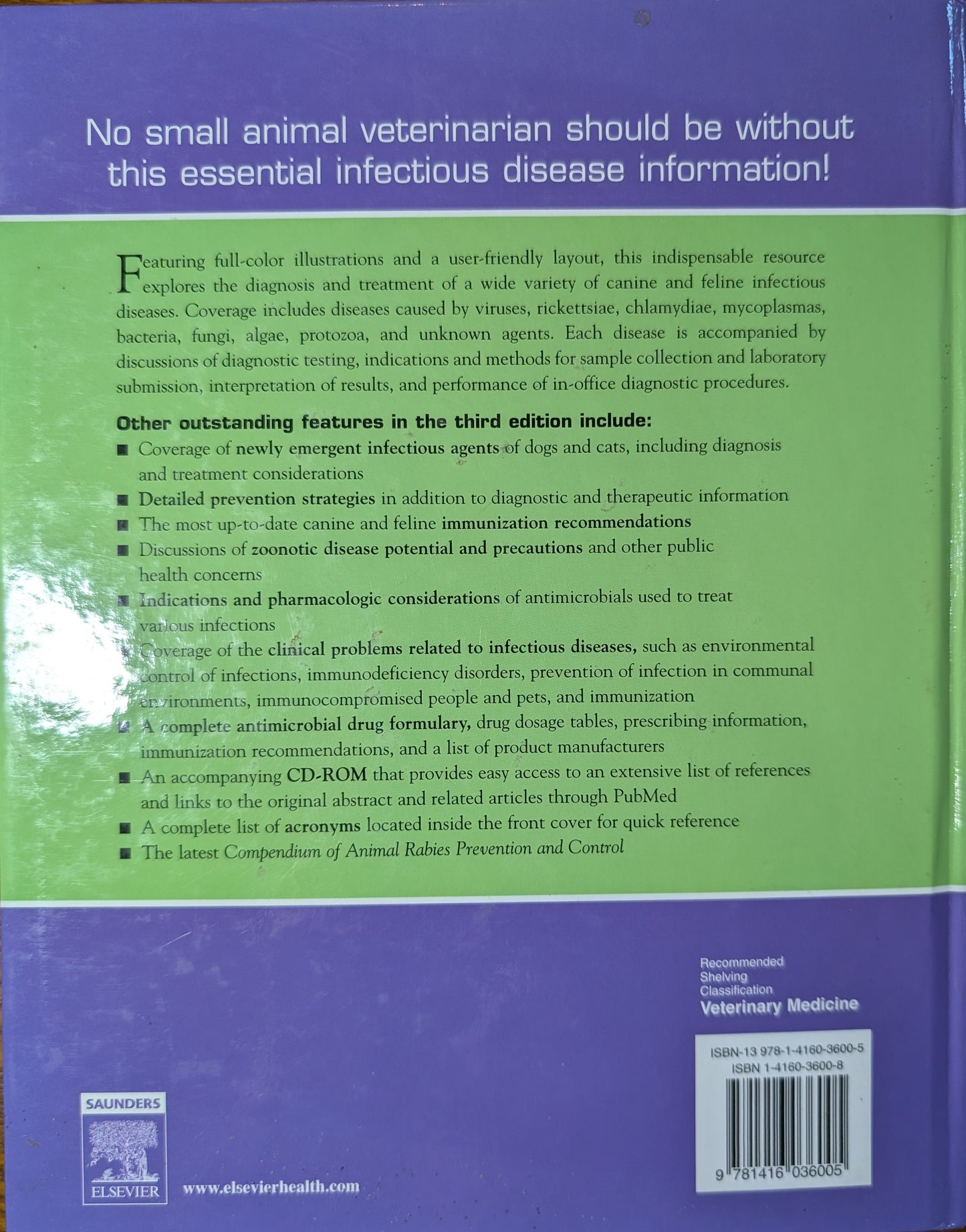 Infectious Diseases of the Dog and Cat , Revised Reprint Hardcover